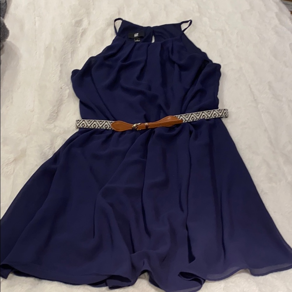 Navy Blue iz Byer dress with detachable belt